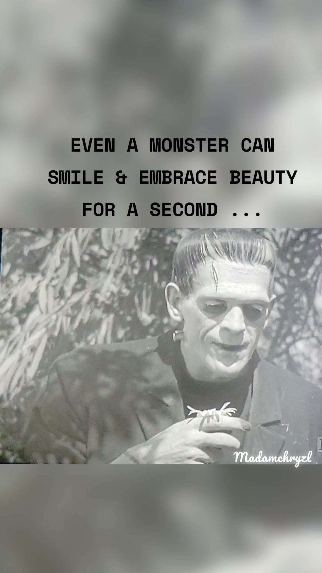 Madamchryzl  EVEN A MONSTER CAN SMILE & EMBRACE BEAUTY FOR A SECOND ...