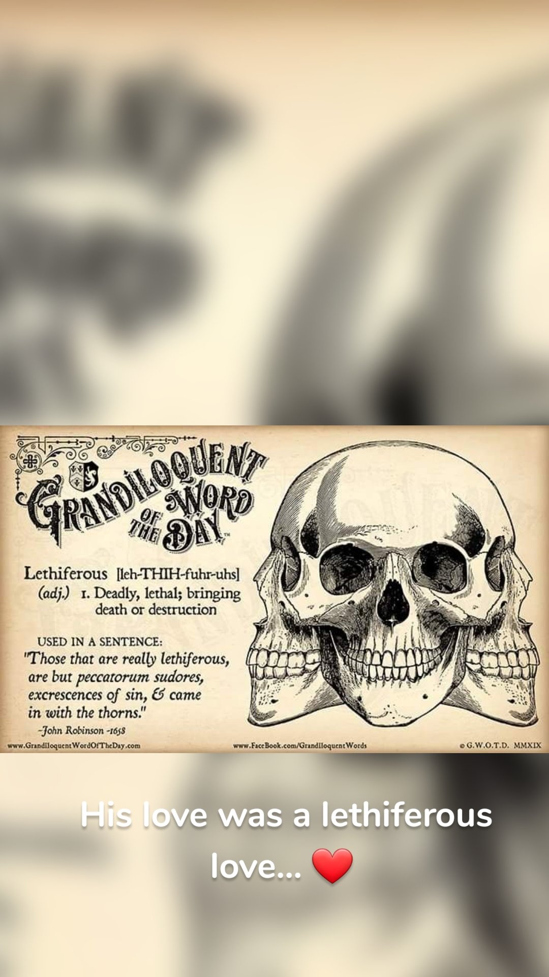 His love was a lethiferous love... ❤️ 
